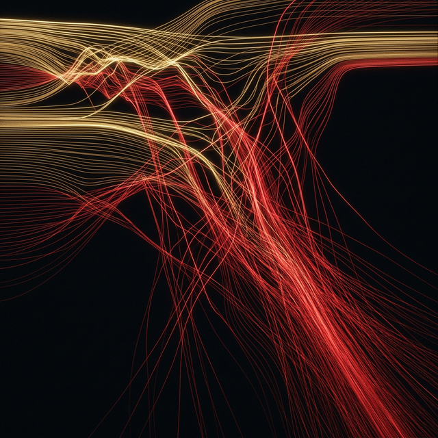 Abstract visualization of cascading venture capital performance pressure